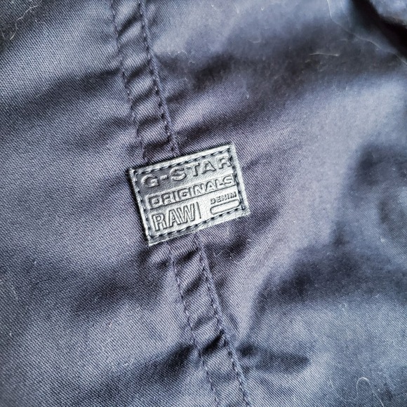 G Star Raw Jacket Mens Large Black/Blue Full Zip Lightweight Powel DC Overshirt - Picture 9 of 11